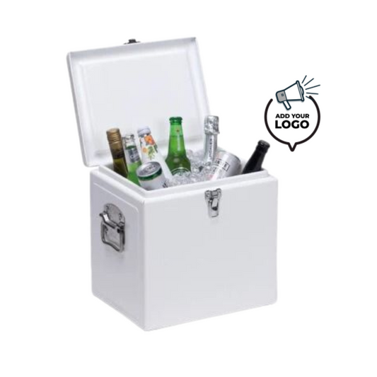 BRANDED VINTAGE COOLER BOX - WHITE