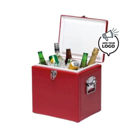 BRANDED VINTAGE COOLER BOX - RED