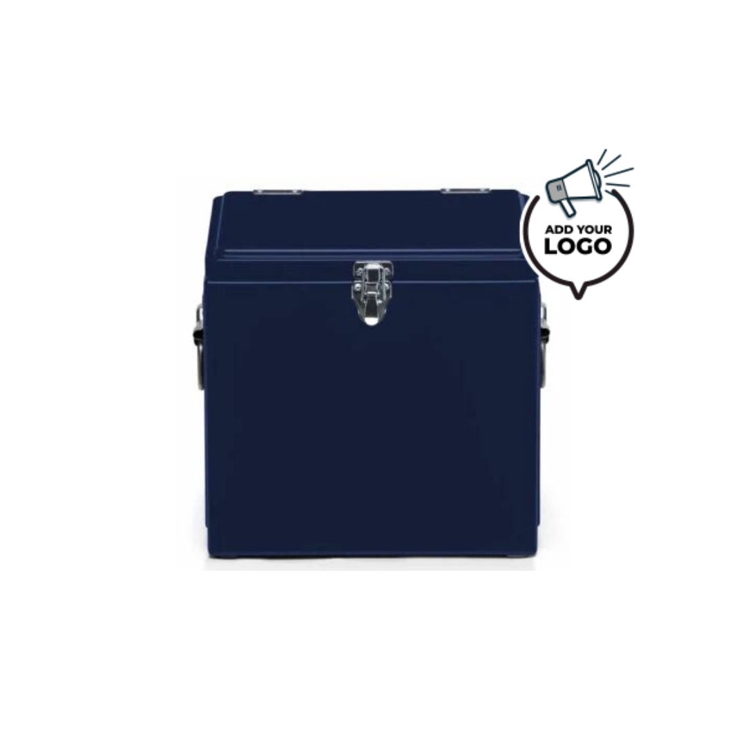 VINTAGE COOLER BOX - NAVY BRANDED